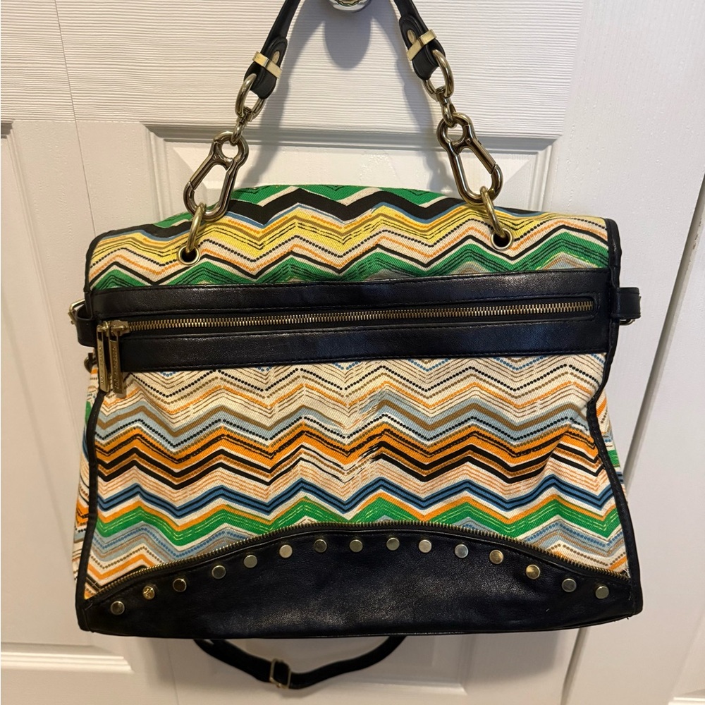 Olivia & Joy Chevron Patterned Multicolor Handbag